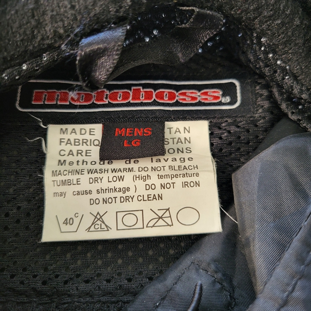 Motoboss Heavy Duty Motorcycle Jacket with Padding Men's Size Large - Picture 3 of 15
